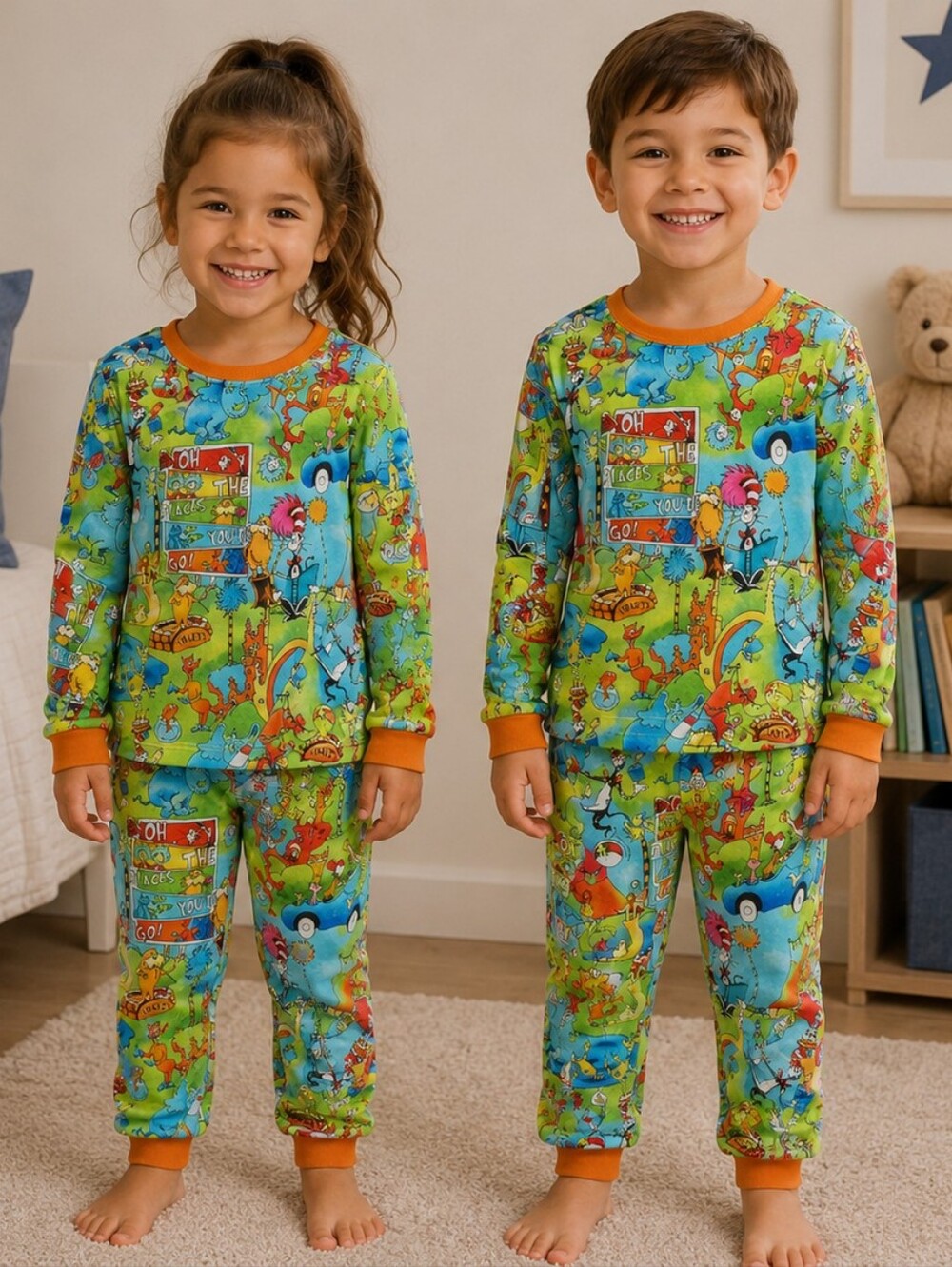 Lorax Bamboo PJs Unisex Size 4T NWOT